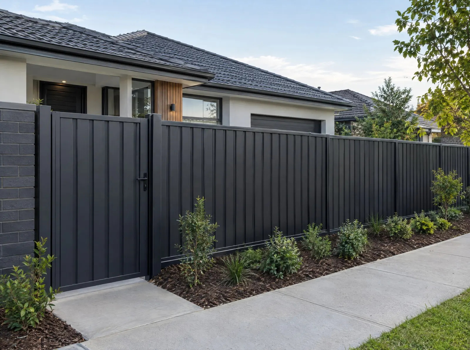 New black Colorbond fence