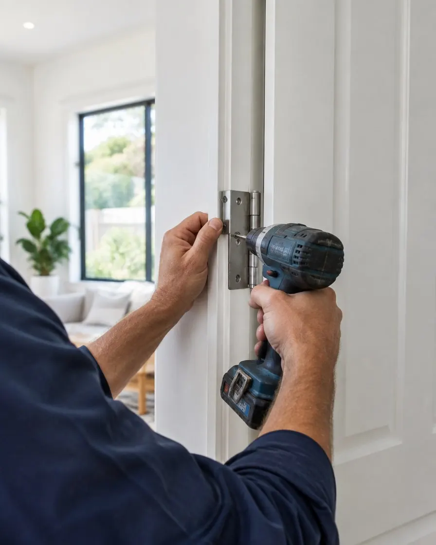 Door hinge adjustment